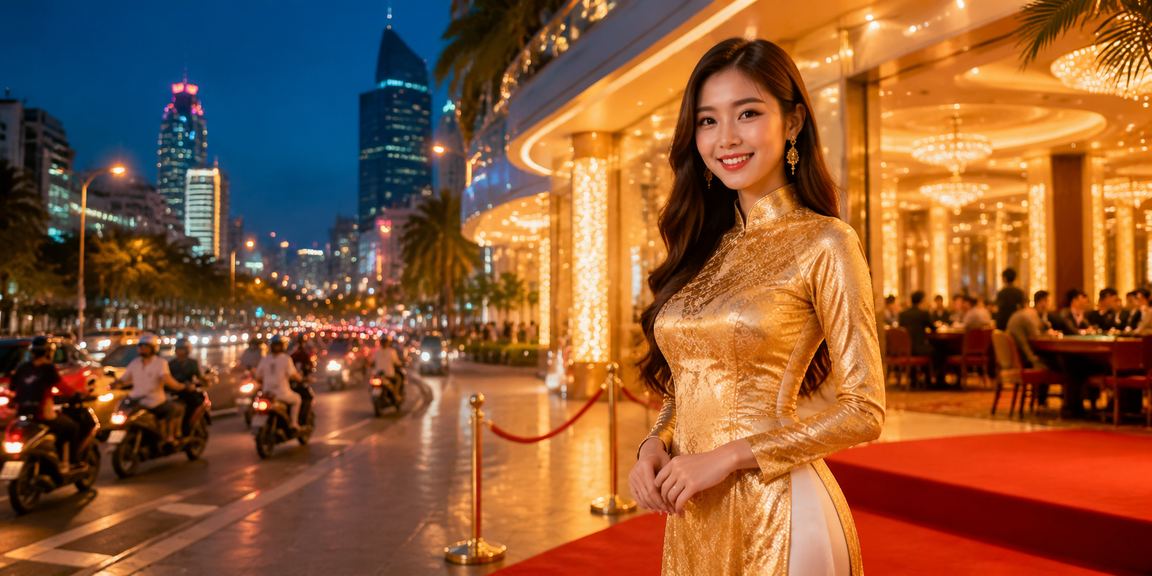 Cảnh chơi bài trong trang phục áo dài ở TP.HCM